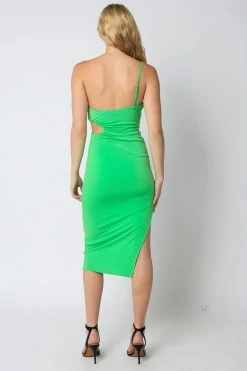 Olivaceous Five Stars Green Midi Dress Dresses