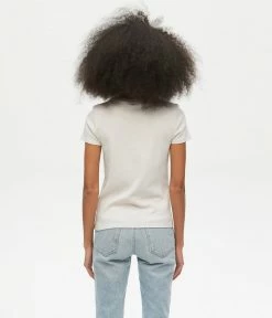 Michael Stars Tops Lexy Ecru Rib Crew Neck Tee