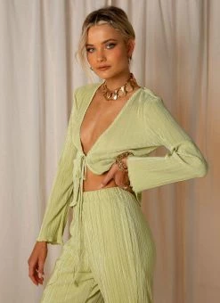 Peppermayo Barcelona Nights Sage Tie Top