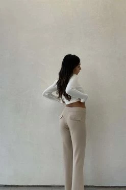 Et Clet Bottoms Maxine Beige Flare Pant