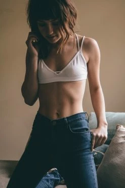 Leto Accessories Double Cross Strappy Back White Bralette Tops 10 Leto Accessories Double Cross Strappy Back White Bralette Tops