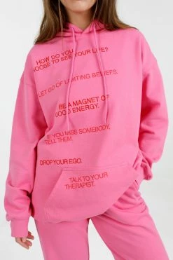 Mayfair Group Tops To Whom Pink Hoodie