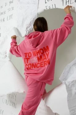 Mayfair Group Tops To Whom Pink Hoodie