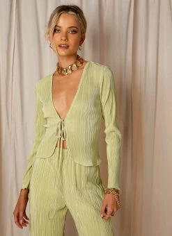 Peppermayo Barcelona Nights Sage Tie Top