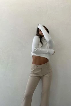 Et Clet Bottoms Maxine Beige Flare Pant