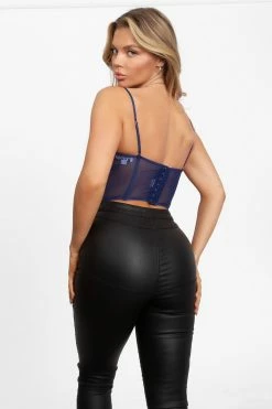 Tic Toc Zorta Deep Blue Crop Top Tops 9 Tic Toc Zorta Deep Blue Crop Top Tops
