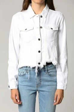 Hidden Jeans Rebel White Fitted Frayed Hem Denim Jacket 9 Hidden Jeans Rebel White Fitted Frayed Hem Denim Jacket