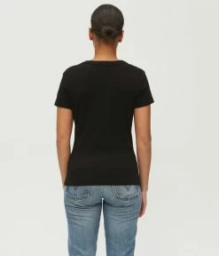 Michael Stars Nico Black Rib V-Neck Tee
