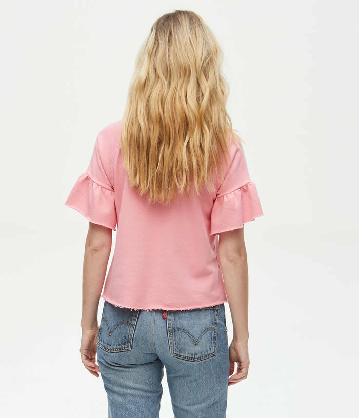 Michael Stars Ava Pink Flutter Sleeve Top Tops 5 Michael Stars Ava Pink Flutter Sleeve Top Tops