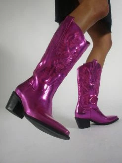 Billini Shoes Danilo Fuchsia Metallic Cowboy Boot