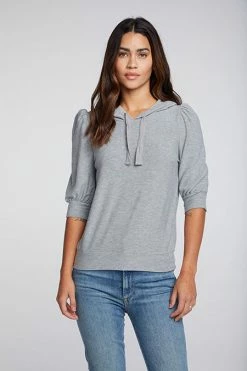 CHASER Rpet Cozy Knit Grey Hoodie Tops 10 CHASER Rpet Cozy Knit Grey Hoodie Tops