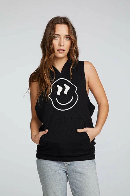 CHASER Linen French Terry Smiley Face Hoodie Tops 4 CHASER Linen French Terry Smiley Face Hoodie Tops