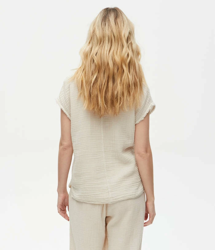 Michael Stars Draya Gauze Ecru Top Tops 5 Michael Stars Draya Gauze Ecru Top Tops