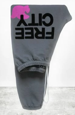 Free City Bottoms FREECITYLARGE Grey Art Pink Sweatpant