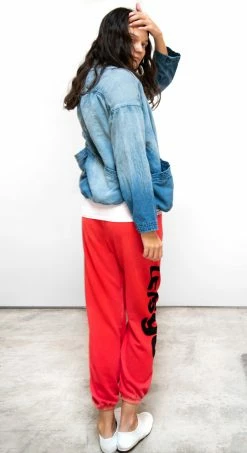 Free City FREECITY LETSGO OG SUPERVINTAGE Hotred Rabbit Sweatpant Bottoms