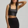 Commando Faux Leather Black Square Neck Crop Top Tops 1 Commando Faux Leather Black Square Neck Crop Top Tops