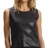 Commando Faux Leather Black Muscle Crop Top Tops 2 Commando Faux Leather Black Muscle Crop Top Tops
