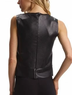 Commando Faux Leather Black Muscle Crop Top Tops