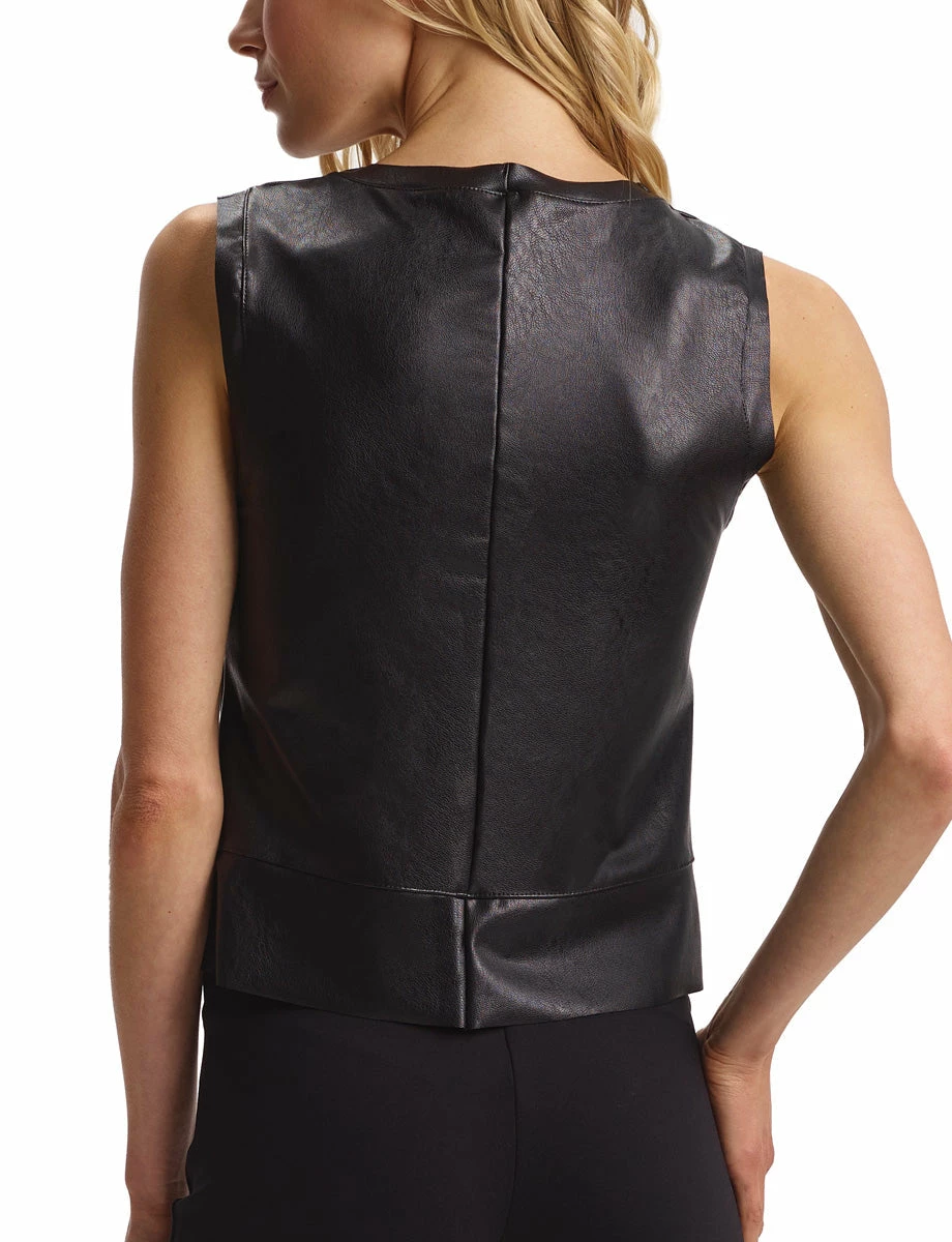 Commando Faux Leather Black Muscle Crop Top Tops 4 Commando Faux Leather Black Muscle Crop Top Tops