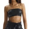Commando Tops Faux Leather Black Bandeau Bralette 2 Commando Tops Faux Leather Black Bandeau Bralette