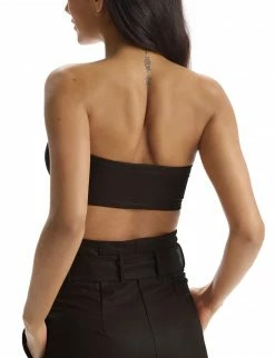 Commando Tops Faux Leather Black Bandeau Bralette