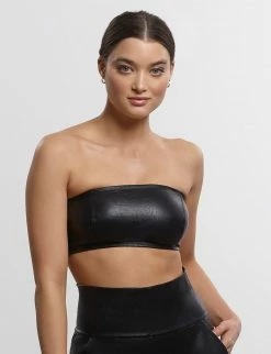 Commando Tops Faux Leather Black Bandeau Bralette 8 Commando Tops Faux Leather Black Bandeau Bralette