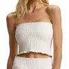 Commando Faux Leather White Smocked Tube Top Tops