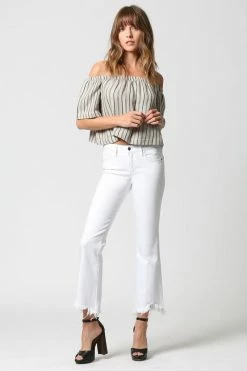 Hidden Jeans Bottoms Happi HR White Crop Flare Jean