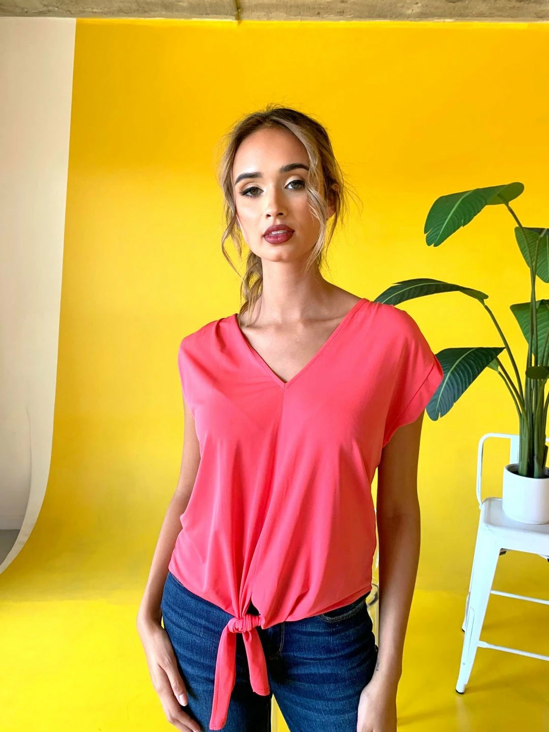 Veronica M. Coral Ity Tie Front Top Tops 3 Veronica M. Coral Ity Tie Front Top Tops