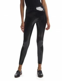 Commando Black Faux Patent Leather Legging Bottoms