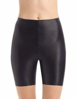Commando Bottoms Black Faux Leather Bike Short