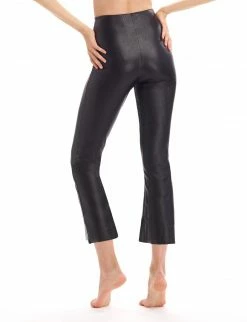 Commando Bottoms Black Faux Leather Crop Flare Legging