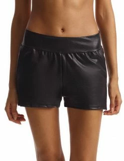 Commando Black Faux Leather Relaxed Short
