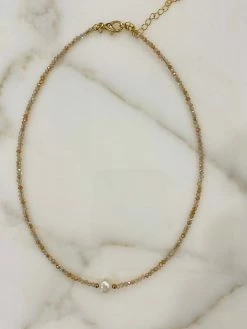 Rae & Jade ACCESSORIES Sakai Pearl Pink Beaded Choker