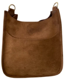 Ahdorned ACCESSORIES Chocolate Suede Classic Messenger Bag