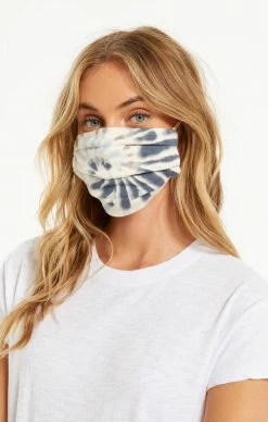 Luna Chick ACCESSORIES Dusty Navy Tie Dye Mask 4-Pack