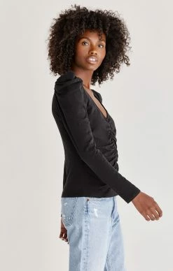 ZSupply Anya Black Slub Top Tops