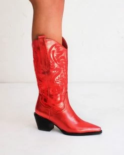 Billini Shoes Danilo Red Metallic Cowboy Boot 7 Billini Shoes Danilo Red Metallic Cowboy Boot