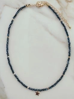 Rae & Jade Mini Beaded Choker With Gold Star ACCESSORIES