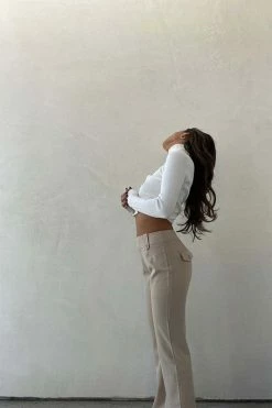 Et Clet Bottoms Maxine Beige Flare Pant
