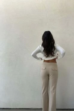 Et Clet Bottoms Maxine Beige Flare Pant