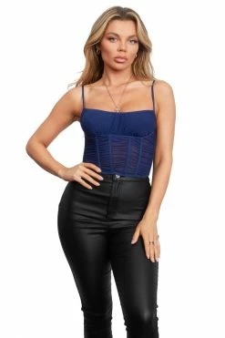 Tic Toc Zorta Deep Blue Crop Top Tops 7 Tic Toc Zorta Deep Blue Crop Top Tops