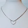 Rae & Jade Heart CZ With Link Chain Pendant ACCESSORIES