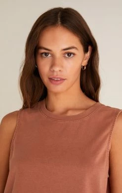 ZSupply Sloane Vintage Brown Jersey Muscle Tank Tops 12 ZSupply Sloane Vintage Brown Jersey Muscle Tank Tops