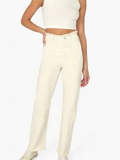 WeWoreWhat Bottoms Frayed Off White Denim Jean