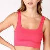 Nikibiki Zara Hot Pink Square Neck Crop Top Tops