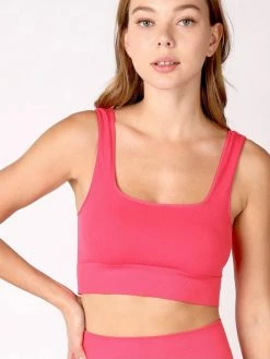 Nikibiki Zara Hot Pink Square Neck Crop Top Tops