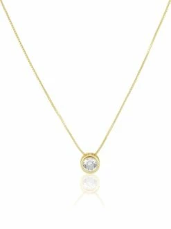Sahira ACCESSORIES CZ Bezel Round Necklace