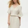 Michael Stars Katelyn Gauze Ecru Ruffle Sleeve Dress
