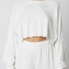 NIA Tops Raglan Ribbed White Tee 2 NIA Tops Raglan Ribbed White Tee